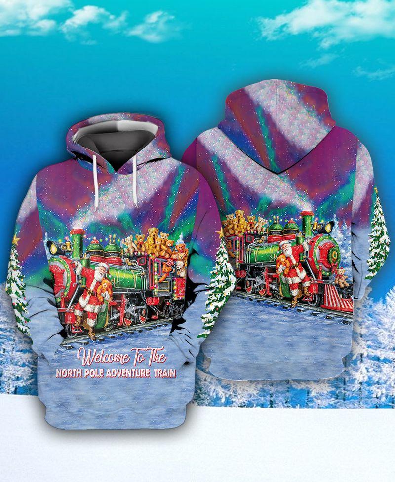 Welcome To The North Pole Adventure Train 3D Hoodie