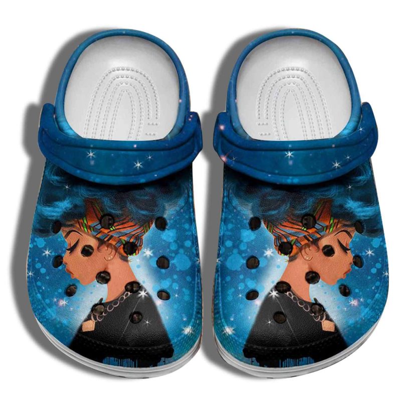 Black Pride Black Girl Blue Crocband Clog Shoes