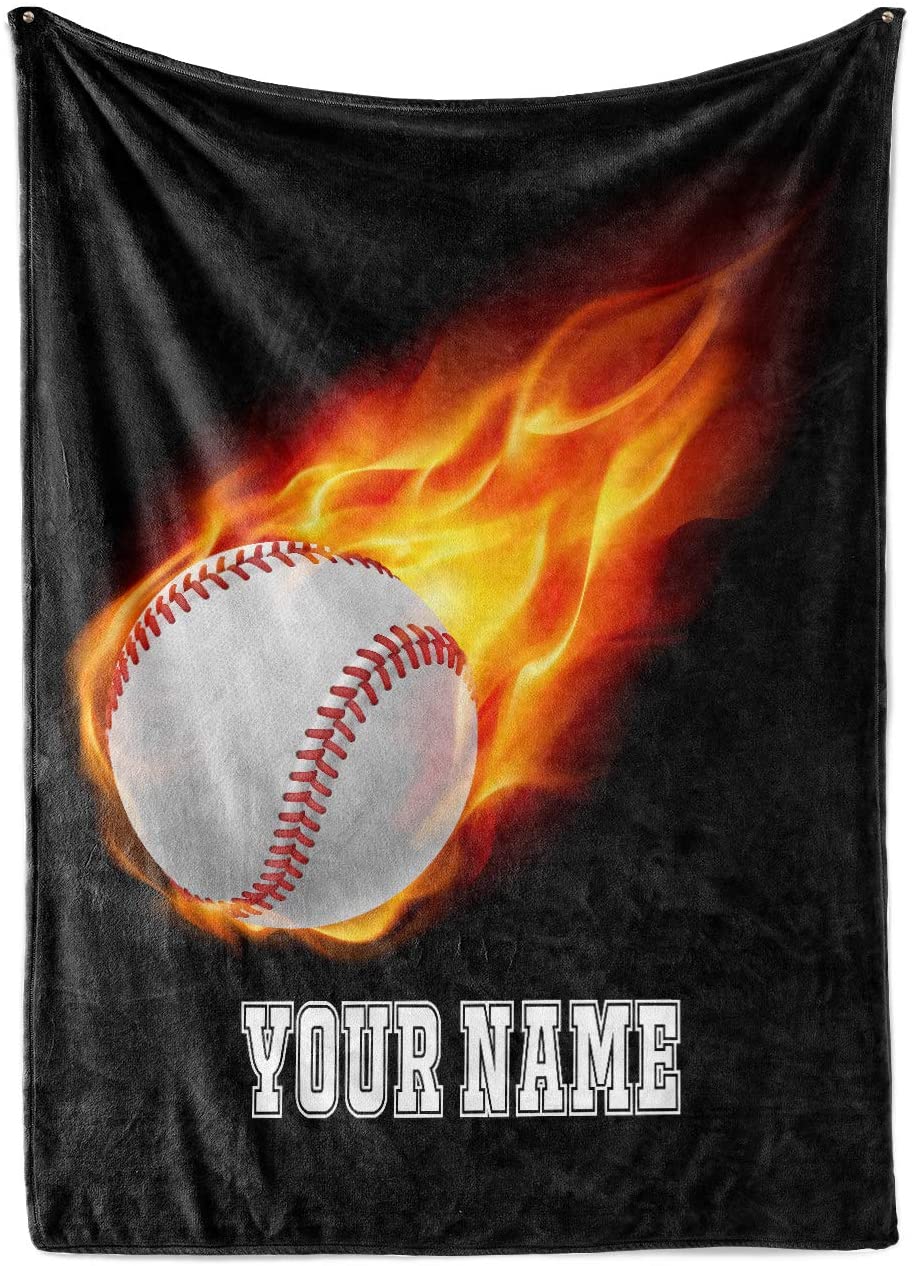 Baseball Blanket, Personalized Blanket Gift, Kids Tee Ball Players Blanket