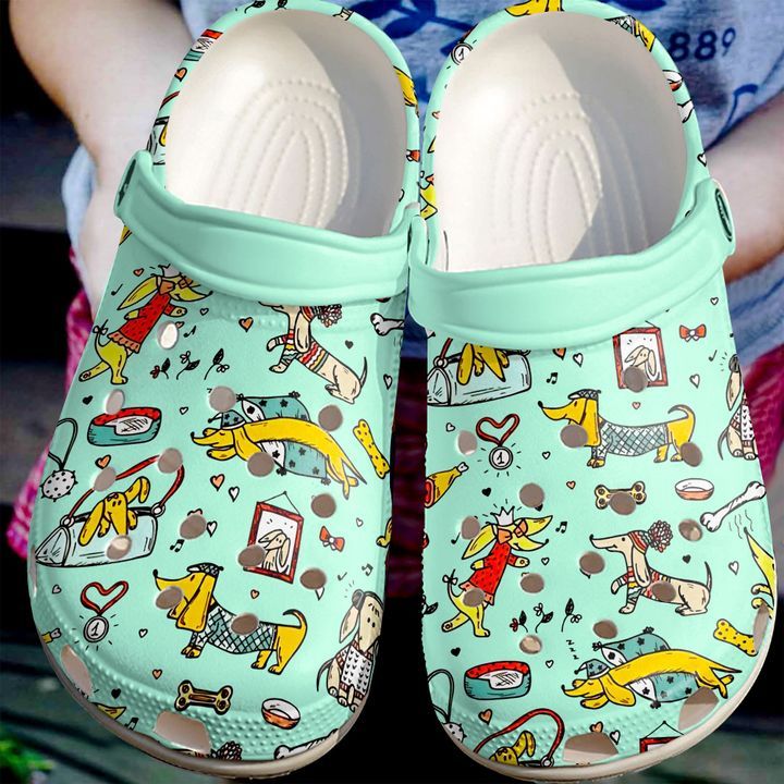 Dachshund Collection Sku 702 Crocs Crocband Clog Comfortable For Mens Womens Classic Clog Water Shoes