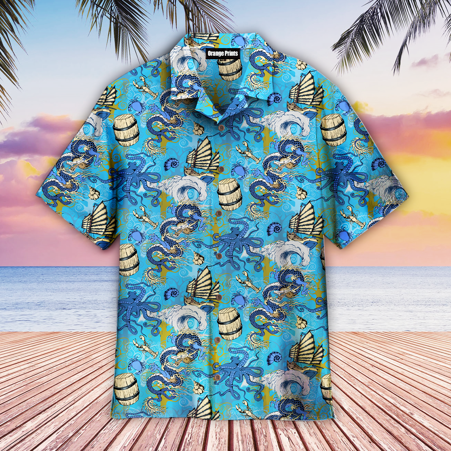 Asian Octopus And Sea Voyages Hawaii Shirt For Men Women Ha50194