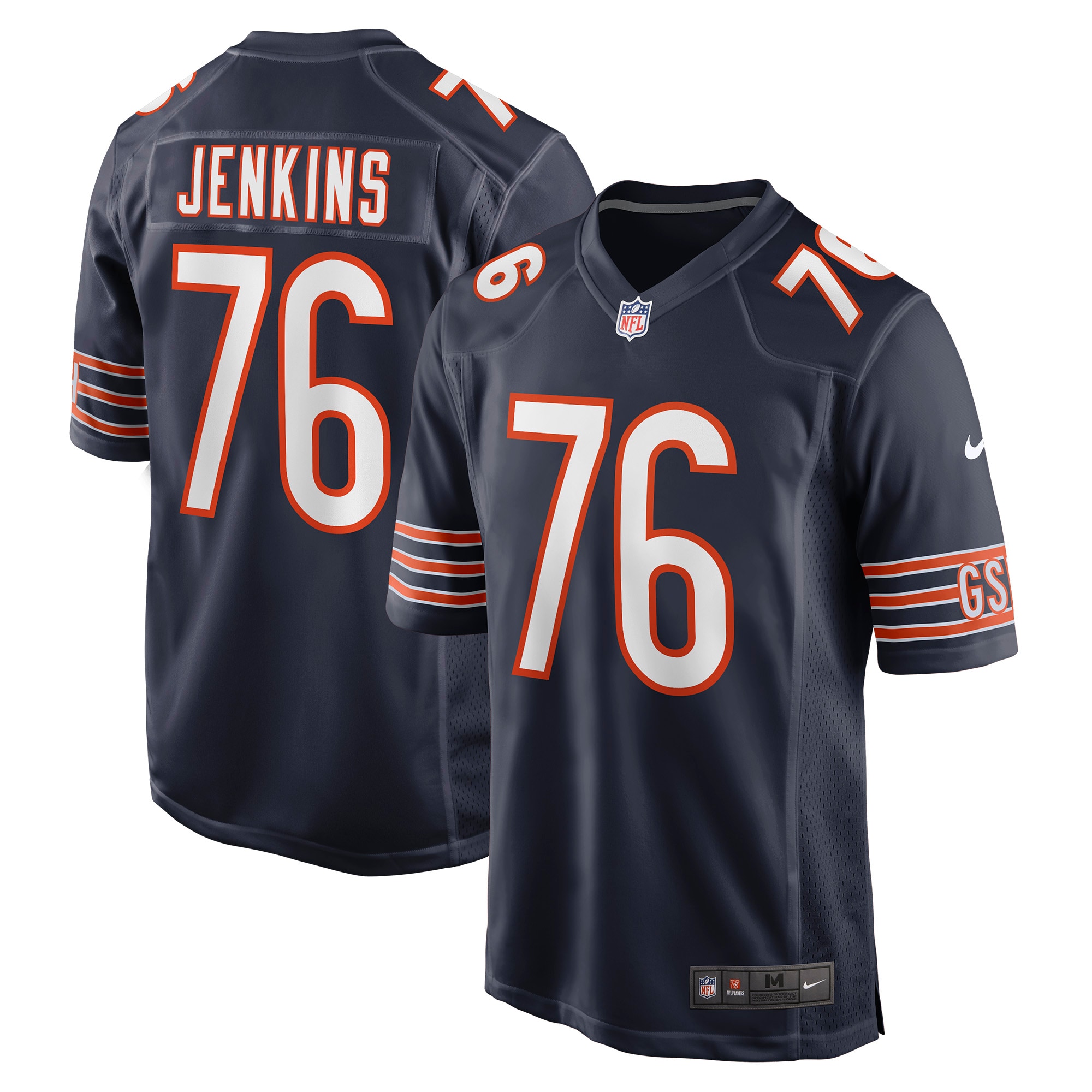 Men’s Chicago Bears Teven Jenkins Navy Game Jersey