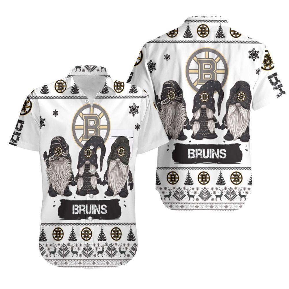 Beach Shirt Christmas Gnomes Boston Bruins Ugly Sweatshirt Christmas 3D Hawaiian Shirt