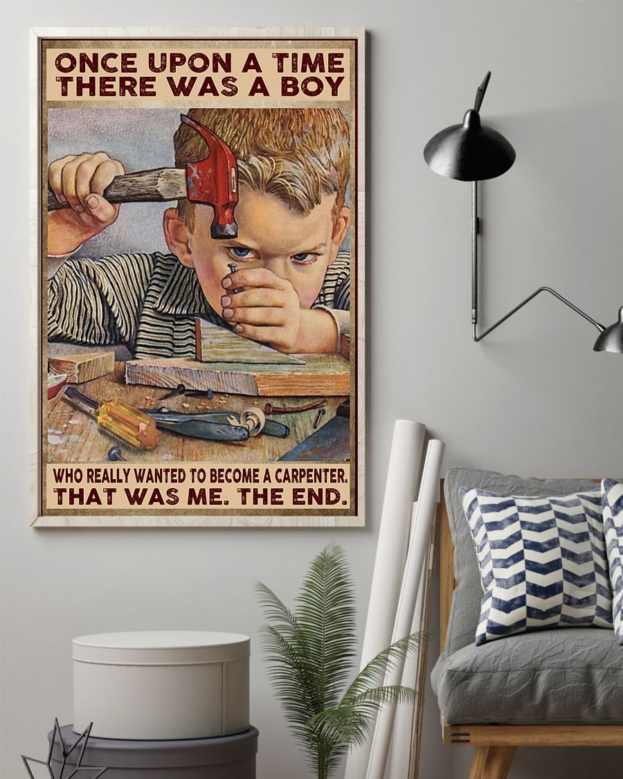 Professions Poster – Carpenter Once Upon A Time Vertical Canvas And Poster | Wall Decor Visual Art