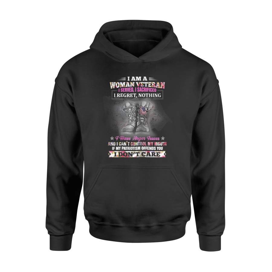 Womens I Am A Woman Veteran I Served I Sacrificed T-Shirt – Standard Hoodie