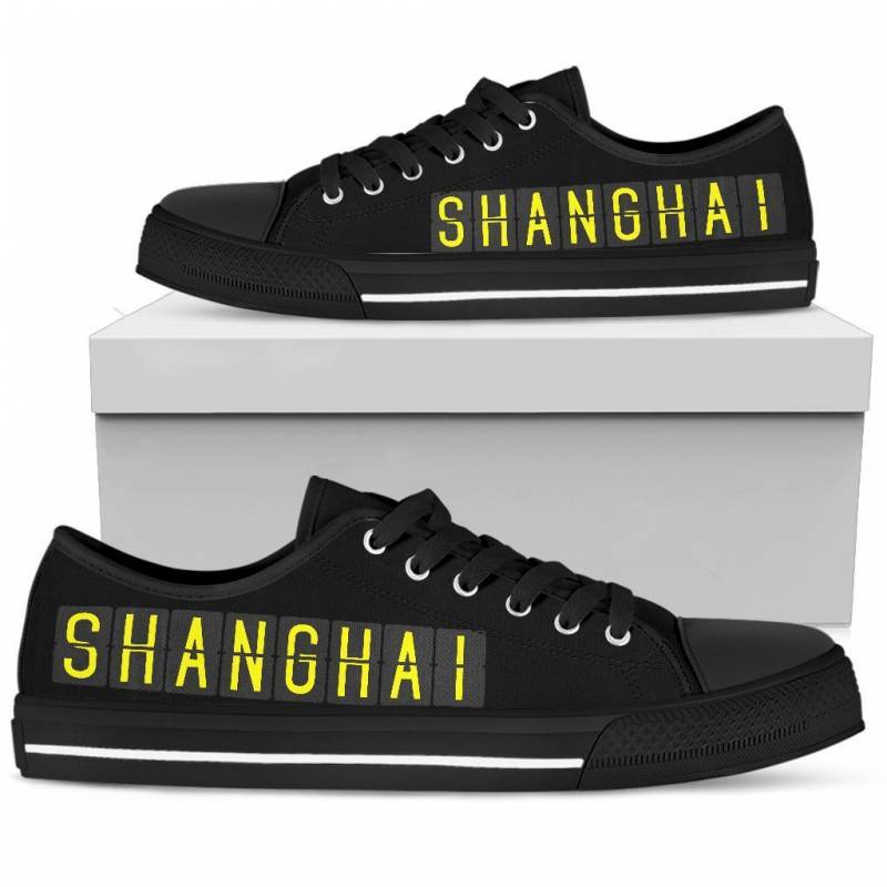 Airport Destinations SHANGHAI – Low Top Canvas Shoes