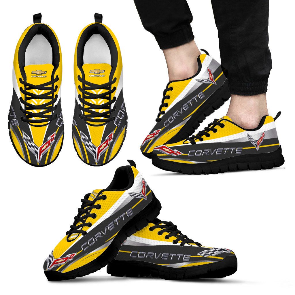 3D Printed Corvette C8 BDA-HT Sneakers For Men & Women Ver1 (Yellow)