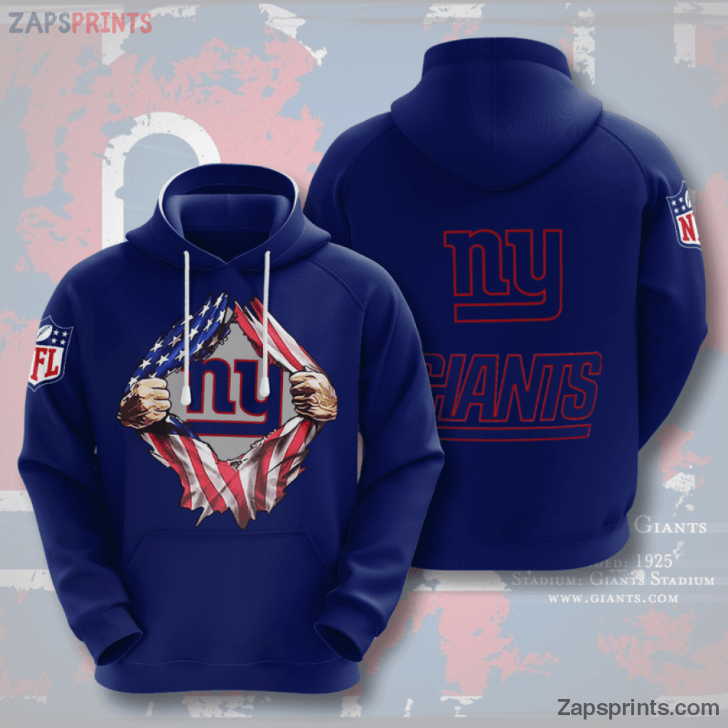 New York Giants Usa Flag 3D Hoodie Gift For Fan Football Lovers