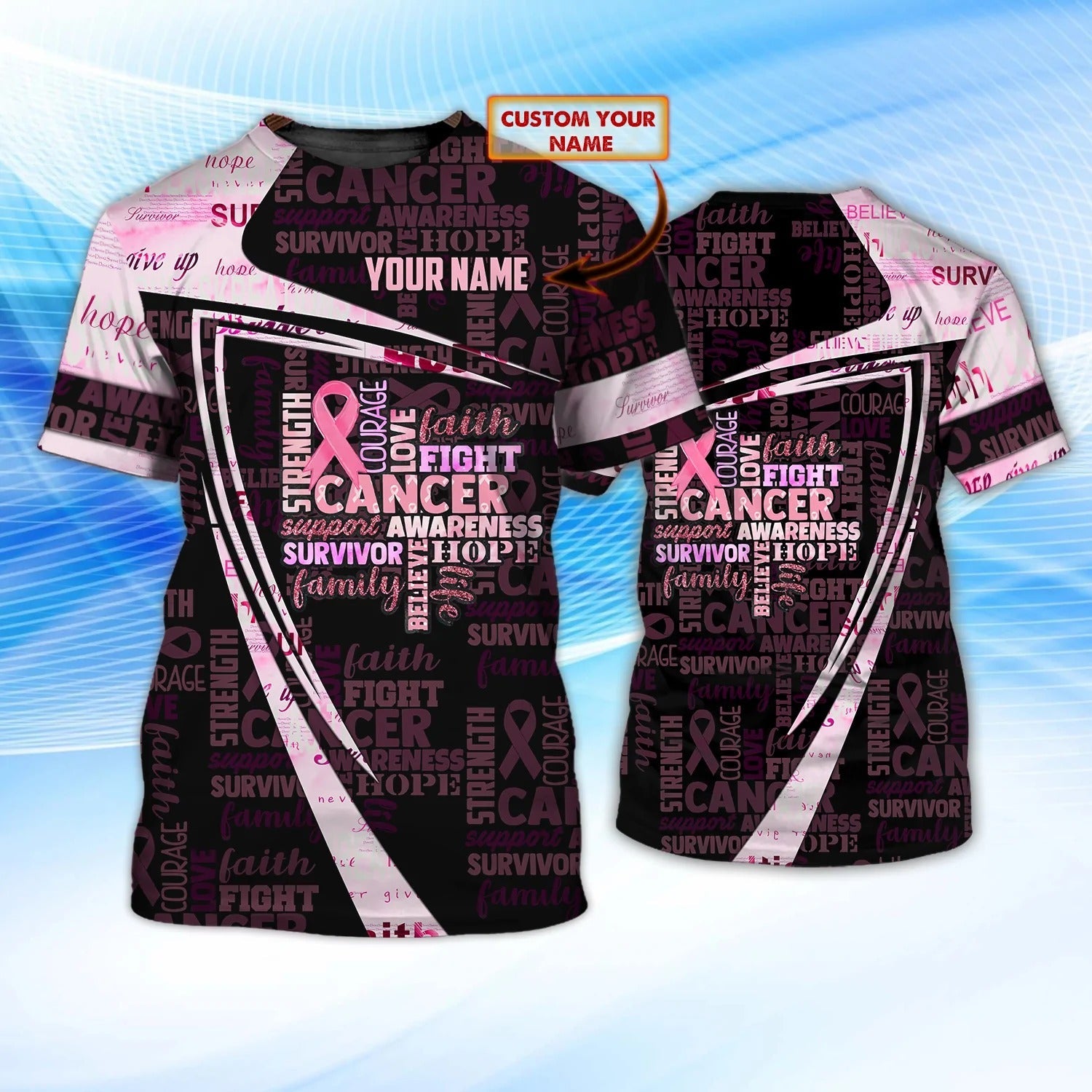 Custom Breast Cancer Fight T Shirt, Support Awareness Survivor Tshirt