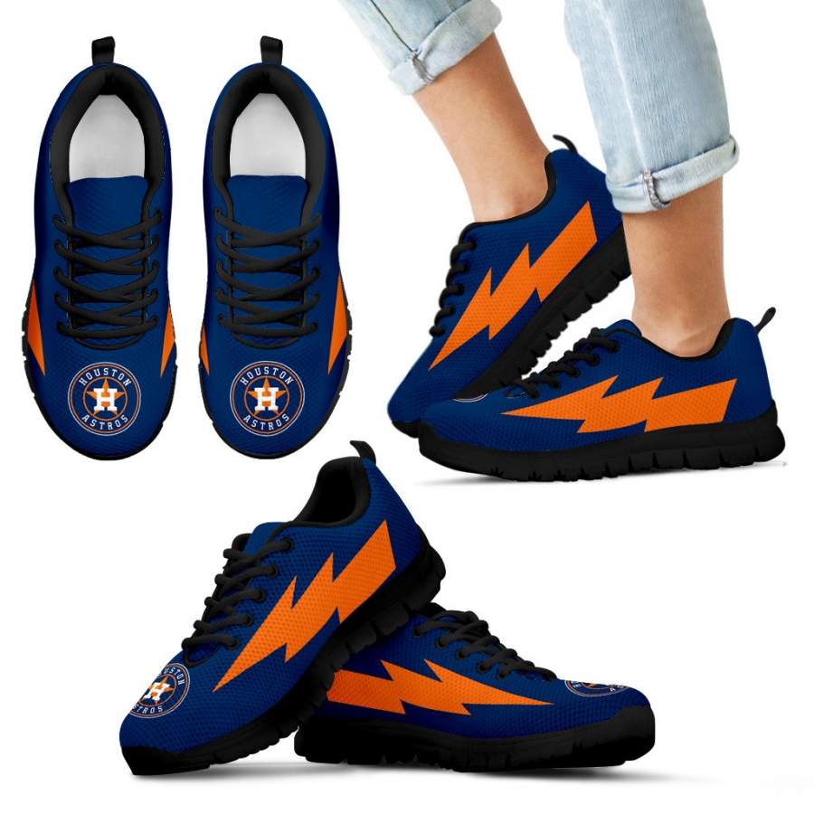 Funny Style Houston Astros Sneakers Thunder Lightning Amazing Logo