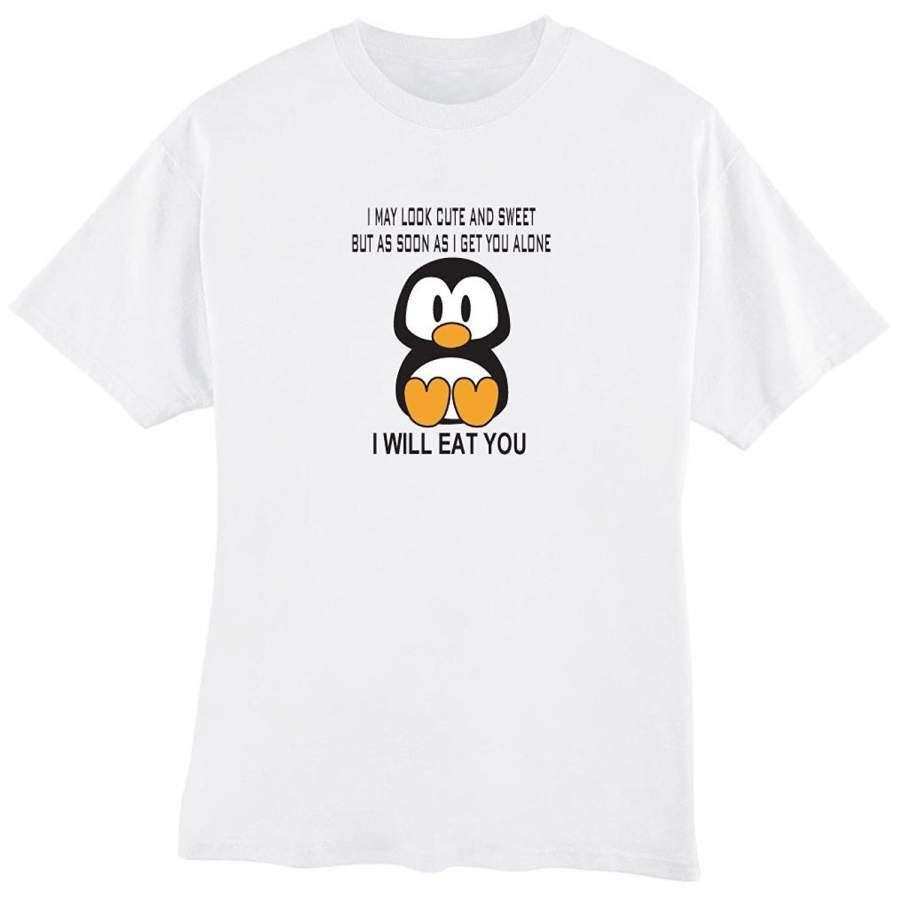 Cute Penguin Adult Men’s T-shirt I Will Eat You