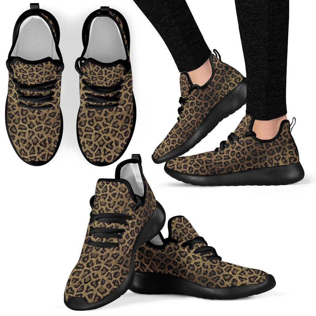 Cheetah Leopard Pattern Print Men Women Knit Sneaker