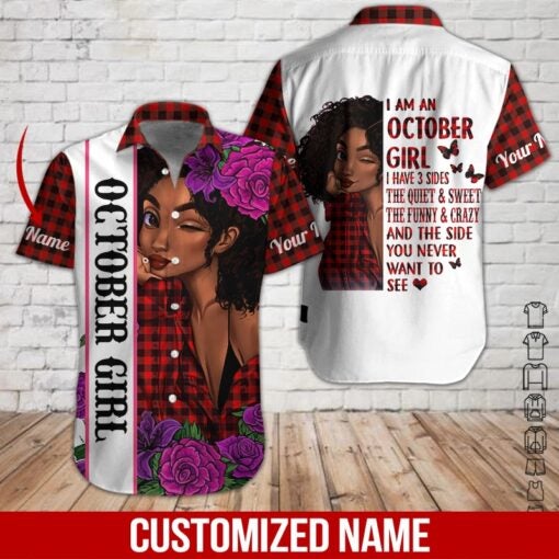 October Girl Custom Name Hawaii Shirt For Men Women Adult Ha28028