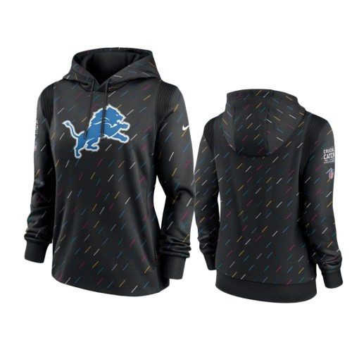 Women Detroit Lions Anthracite 2021 Crucial Catch Therma Pullover Hoodie