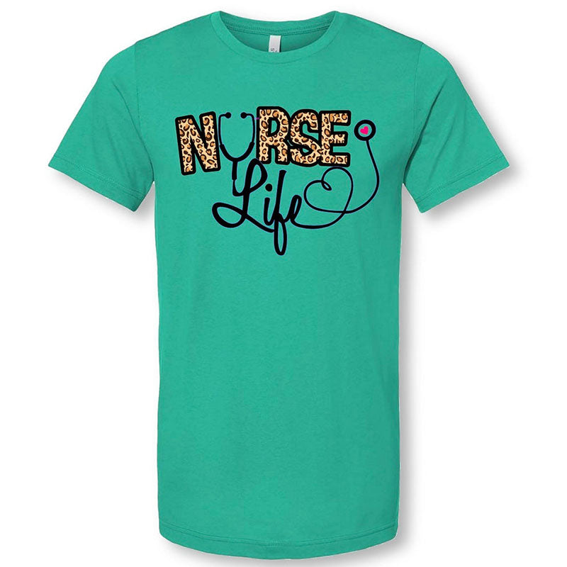 Sassy Frass Leopard Nurse Life Canvas T-Shirt