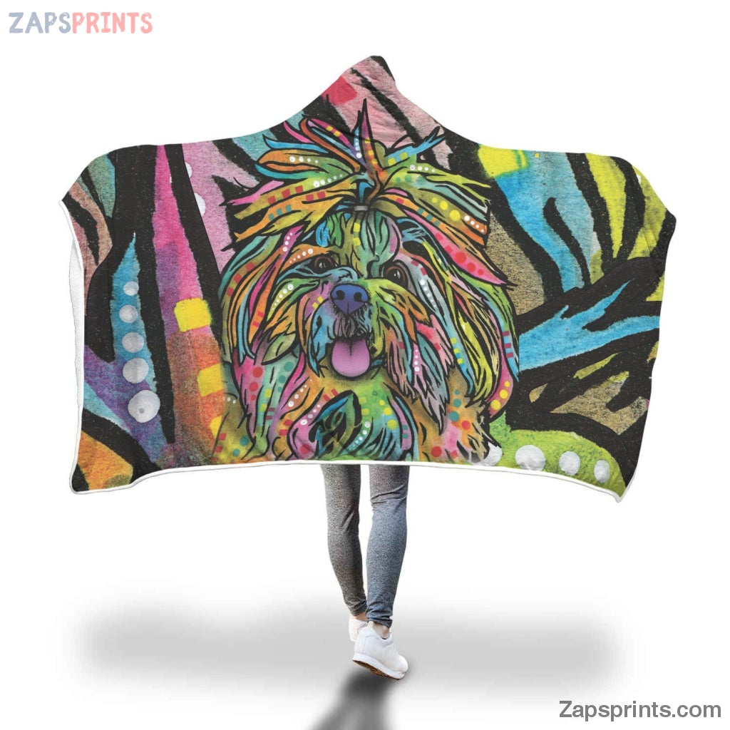 Shih Tzu Design Hooded Blanket – Dean Russo Art