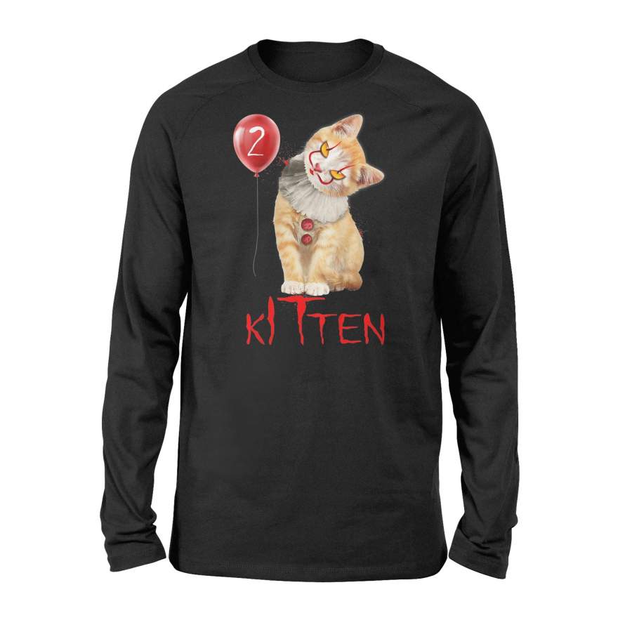 Clown Cat Kitten 2 Funny Scary Cat Halloween – Standard Long Sleeve