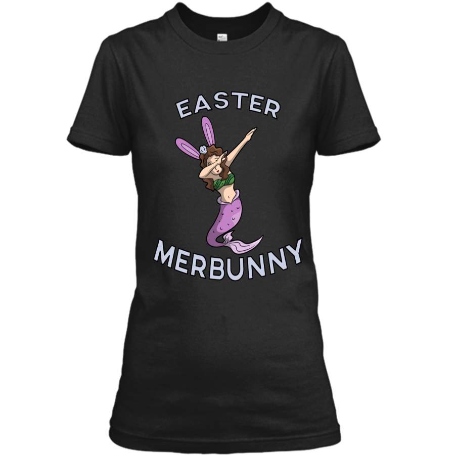 Dabbing Easter Bunny Shirt Easter Mermaid Merbunny T-shirt Ladies Custom