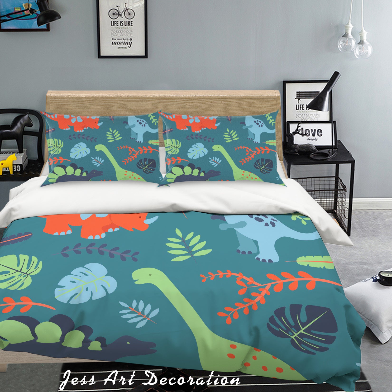 3D Hand Drawn Dinosaur Quilt Cover Set Bedding Set Pillowcases 41