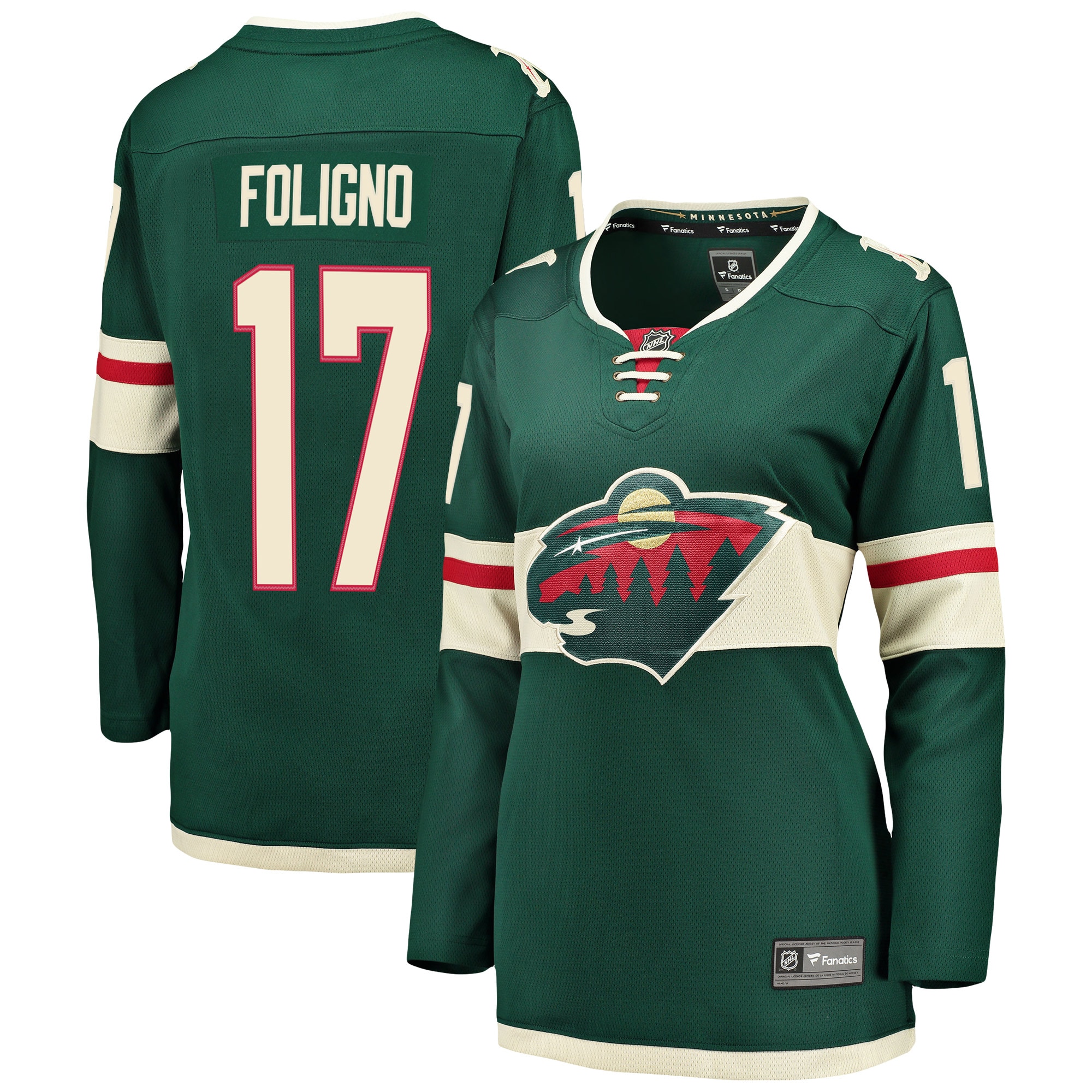 Marcus Foligno Minnesota Wild Branded Women's Breakaway Player Jersey – Green