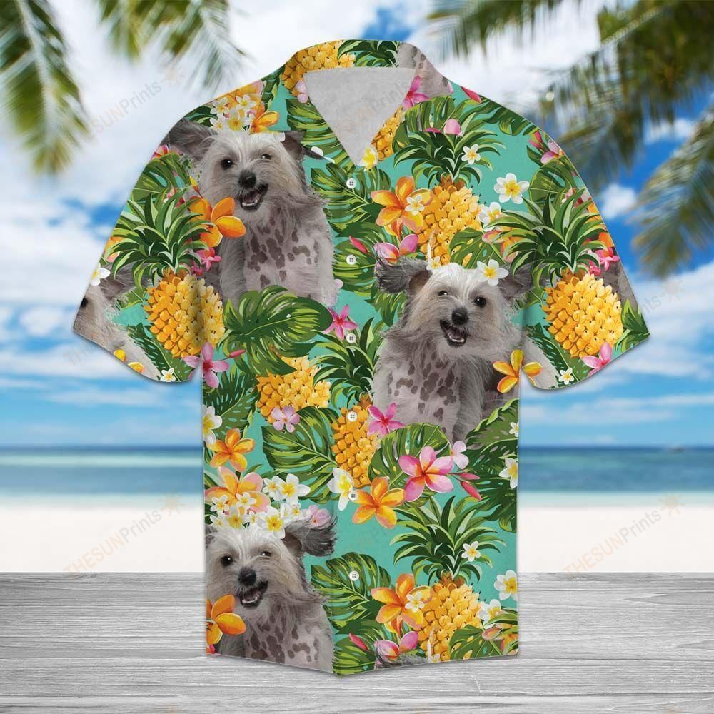 Tropical Pineapple Chinese Crested Hawaiian Shirt Ha41787