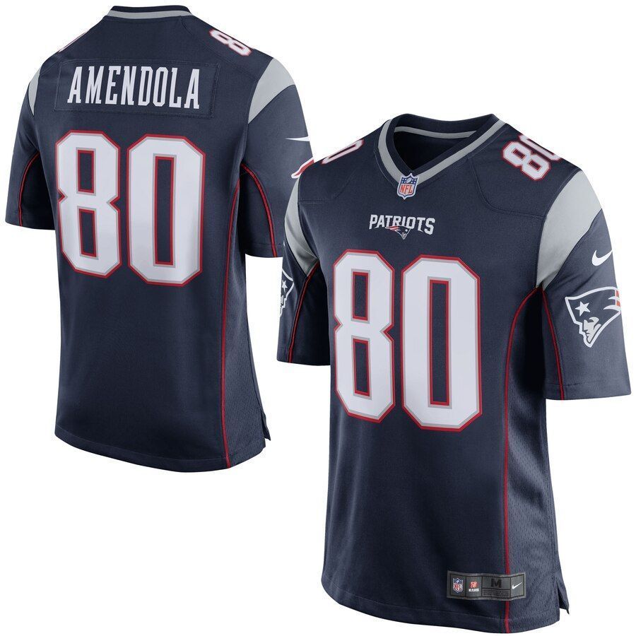 Danny Amendola New England Patriots Game Jersey Navy Bluesilver 2019