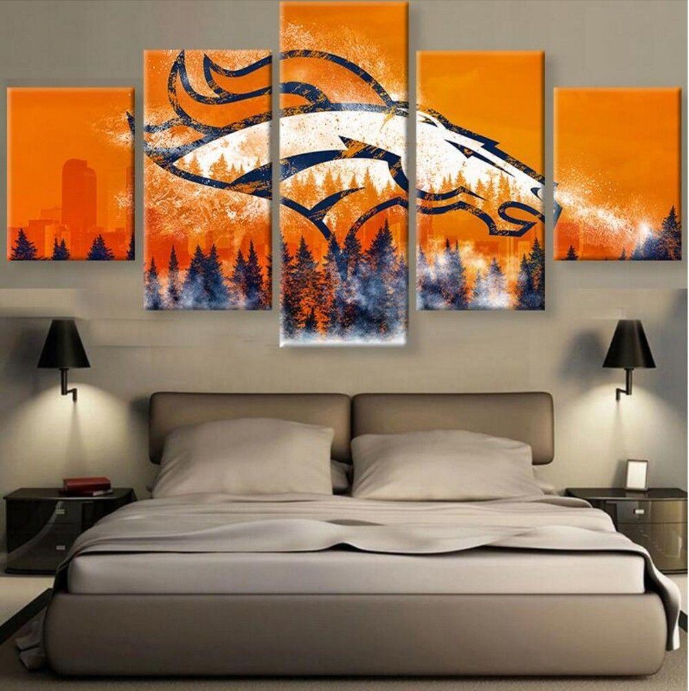 Denver Broncos Canvas Wall Art For Living Room Wall Decor 4254