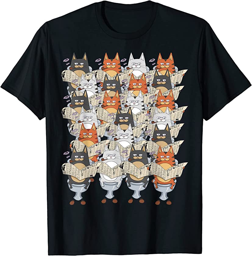 Cats & Newspapers Funny Sarcastic Kawaii Anime Cat Lovers T-Shirt