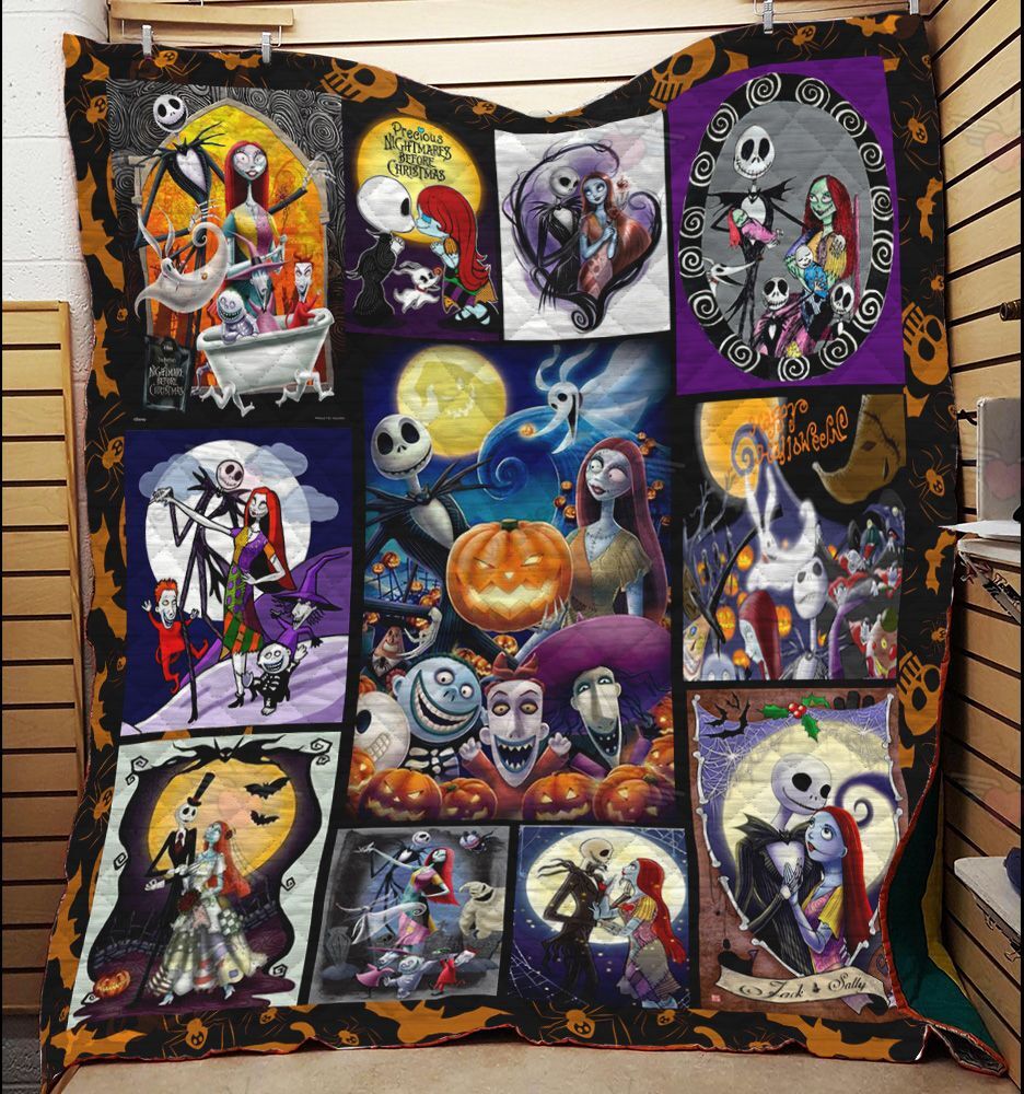 Cartoon Cartoon Jack Skellington Sally Quilt Blanket-QT101144Qa