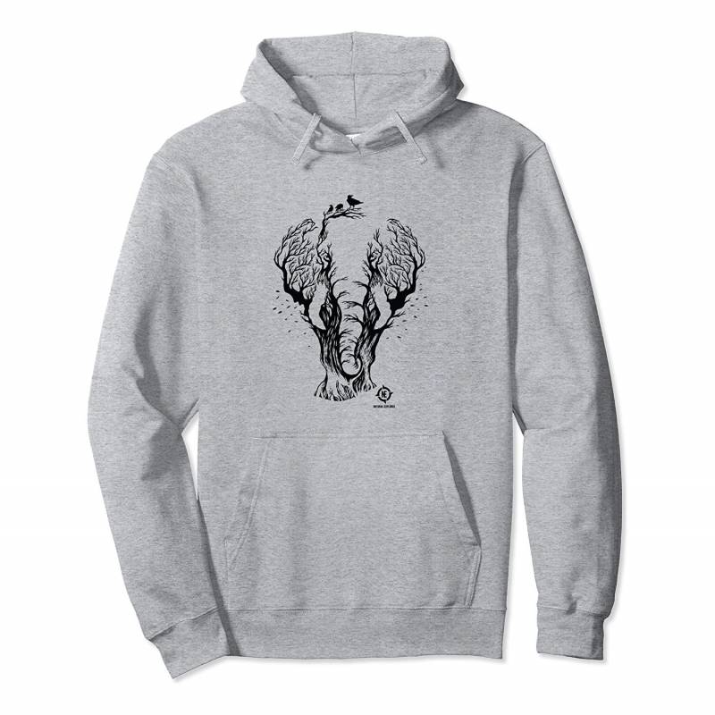 Elephant Tree Outline – African Elephant Pullover Hoodie, T-Shirt, Sweatshirt, Tank Top, Racerback, Dolman