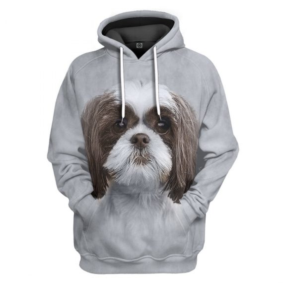 3D Shih Tzu Dog All Over Print Unisex Hoodie For Dog Lovers