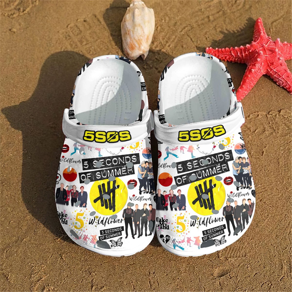5 Seconds Of Summer Music Crocs Crocband Clogs Shoes Comfortable For Men Women and Kids 3