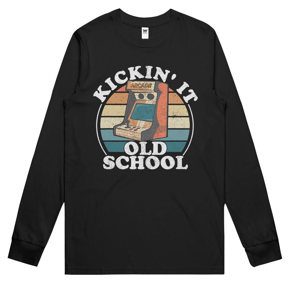 Kickin It Old School Retro 80S Arcade Game Video Gaming Gift Long Sleeve T Shirts