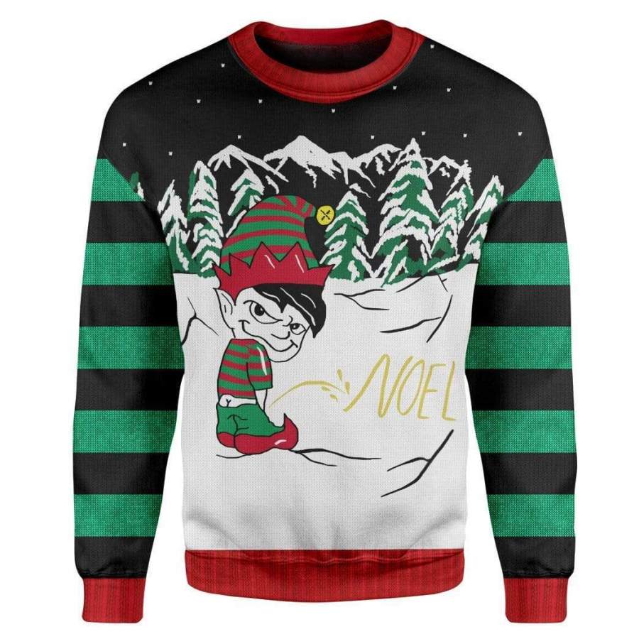 Custom T-shirt – Long Sleeves Ugly Christmas Boy’s Peeing Christmas Sweater Jumper