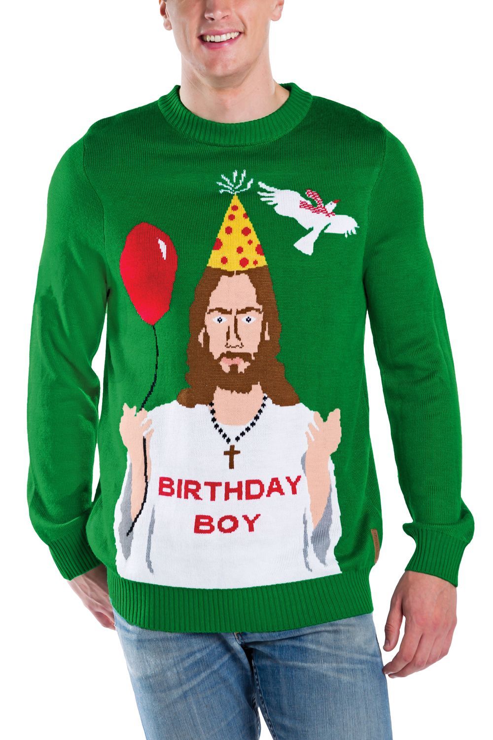 Tipsy Elves Men’S Happy Birthday Jesus Ugly Christmas Sweater