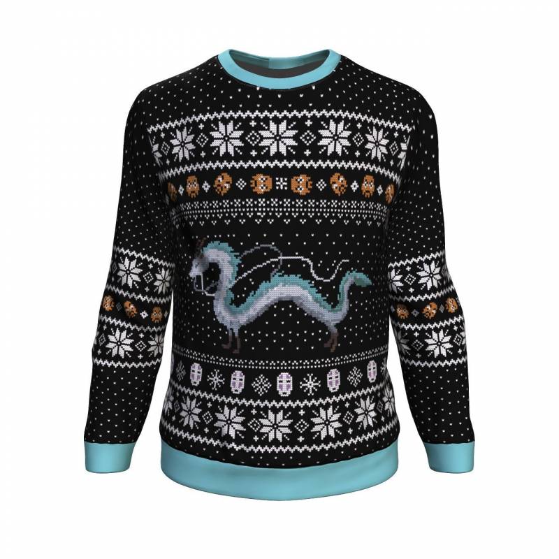 Studio Ghibli Haku Spirits Miyazaki Premium Ugly Christmas Sweater