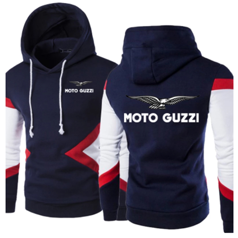 2022 New Spring Autumn Fashion Moto Guzzi Logo Hoodies Patchwork Men Pullover Sweatshirts Casual Cotton Hoody 5 Colors alx