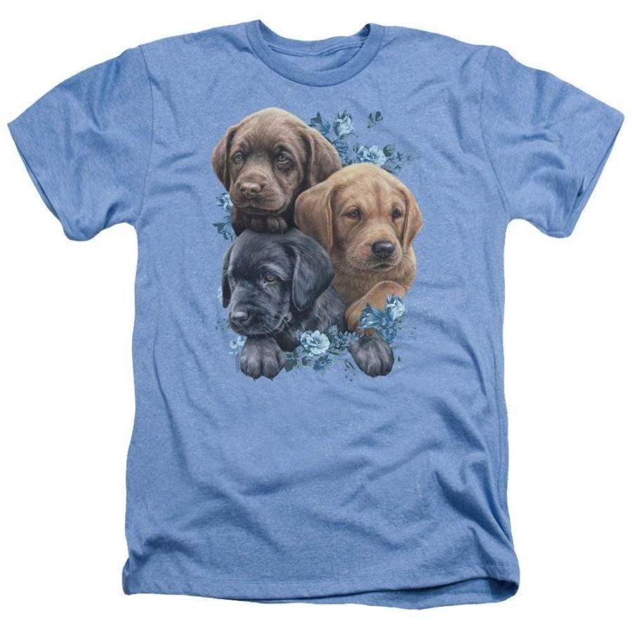 Wild Wings Puppy Pile Men’s Heather T-Shirt