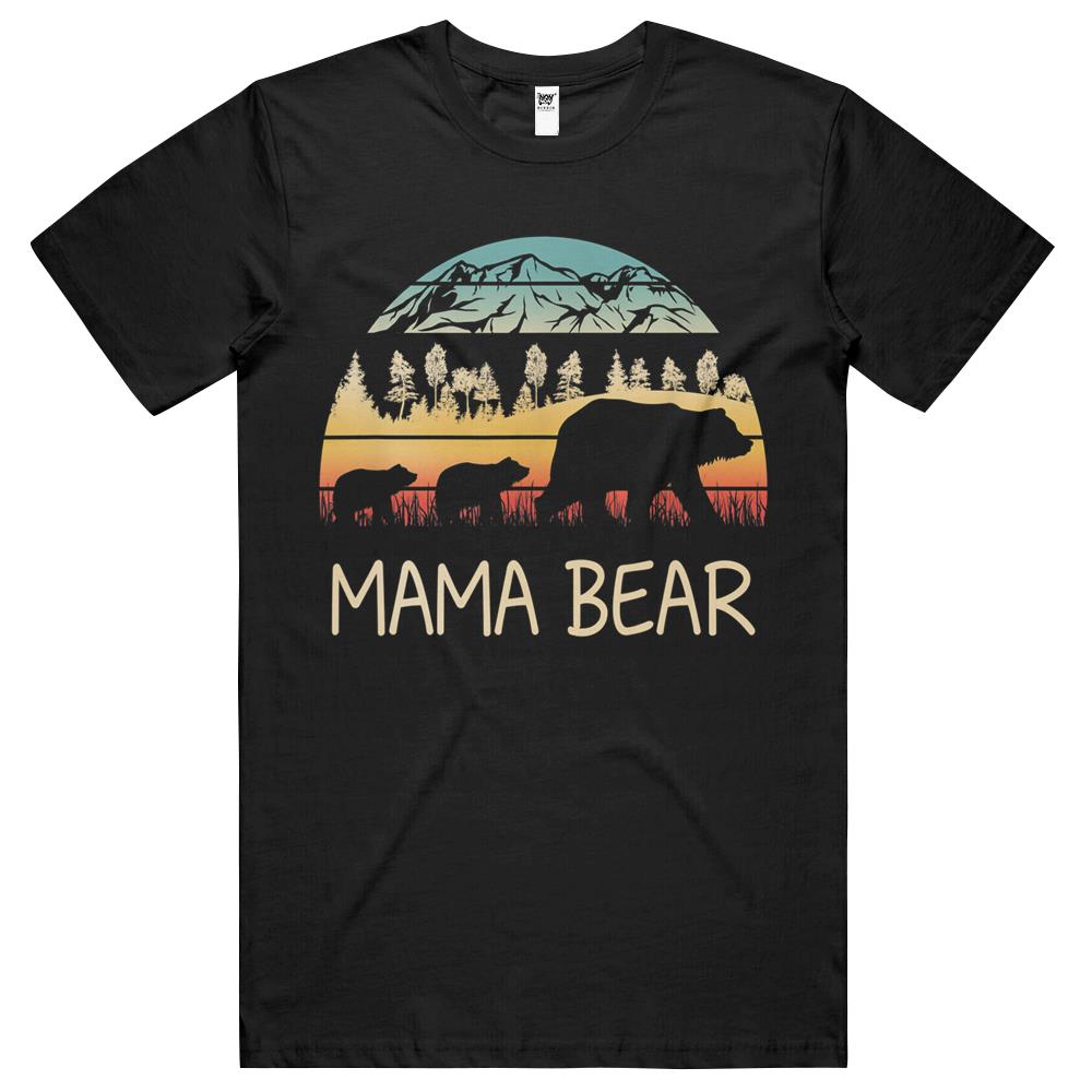 Mama Bear With 2 Cubs Shirt Retro Mountains Mother’s Day T Shirts