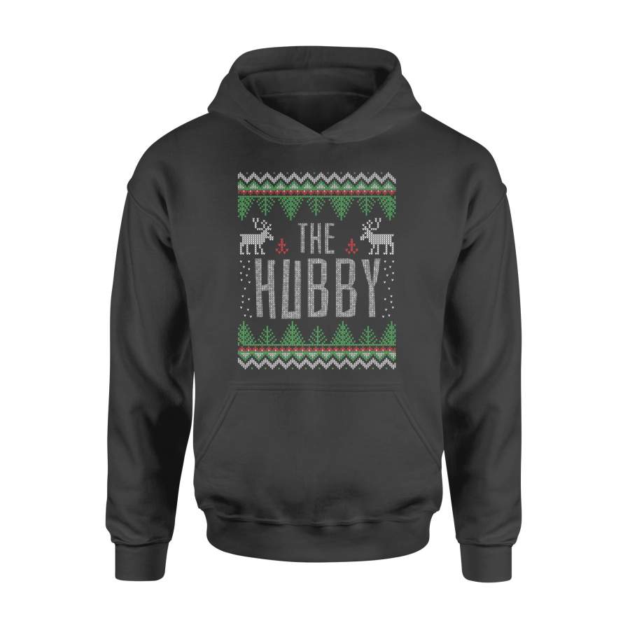 Hubby Wifey Matching Ugly Christmas Sweater Pajamas Shirt – Standard Hoodie