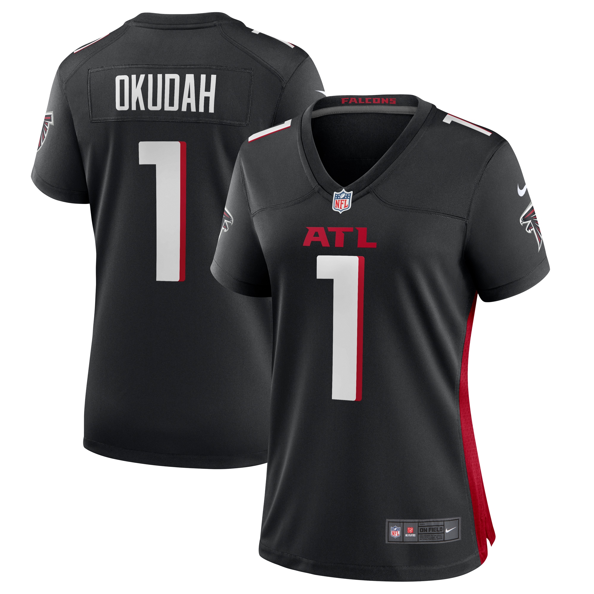 Women’s Atlanta Falcons Jeff Okudah Black Game Player Jersey