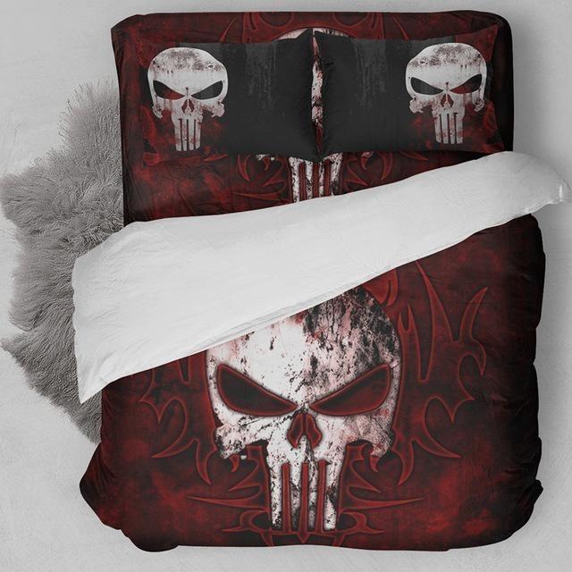 The Punisher Cool Skull 3D Bedding Set