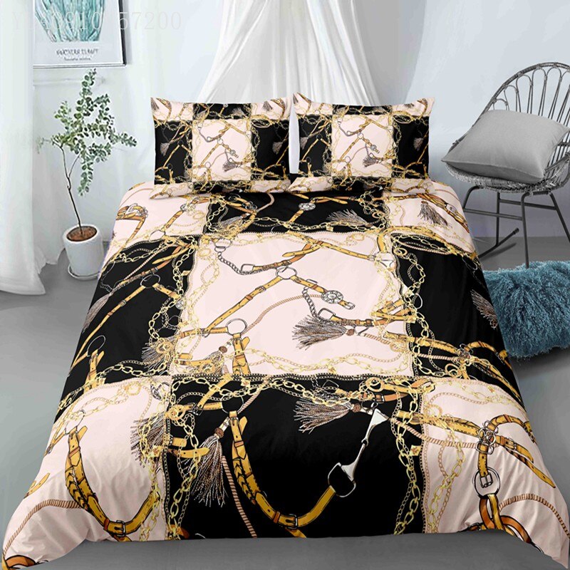 Arrival Luxury Bedding Set Leopard Chain 3D Printed Covers King Queen Sizes Girls Adults Duvet Cover Sets