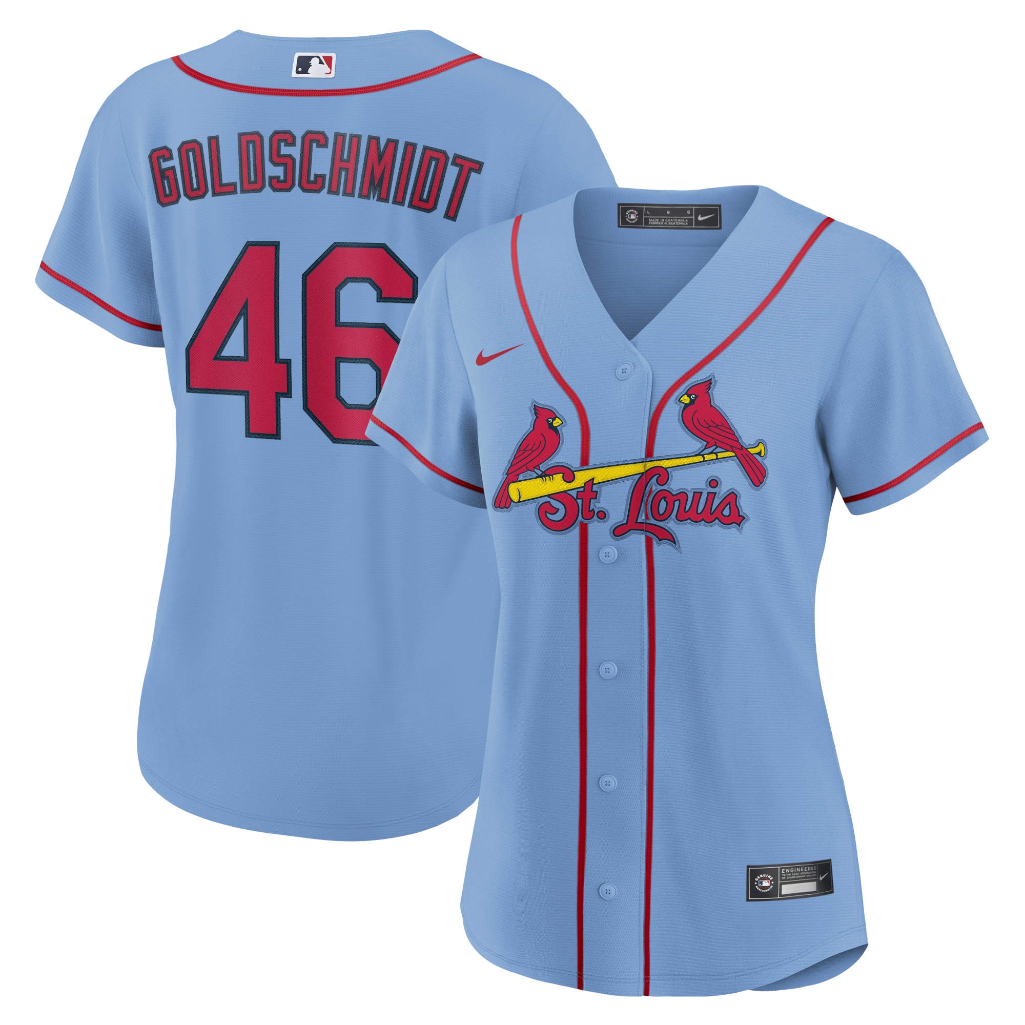 Women’s St. Louis Cardinals Paul Goldschmidt Light Blue Alternate Player Jersey