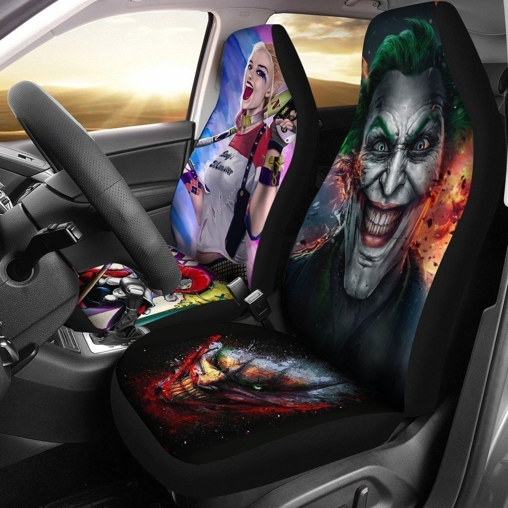 Peckshirt Joker & Harley Quinn Car Seat Covers Custom Car Accessories - Print In Your Way