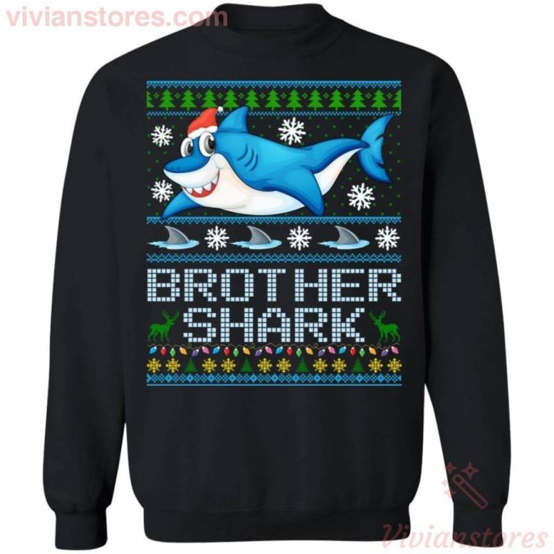 Brother Shark Family Ugly Sweater Style Christmas Sweatshirt Funny Gift MT10