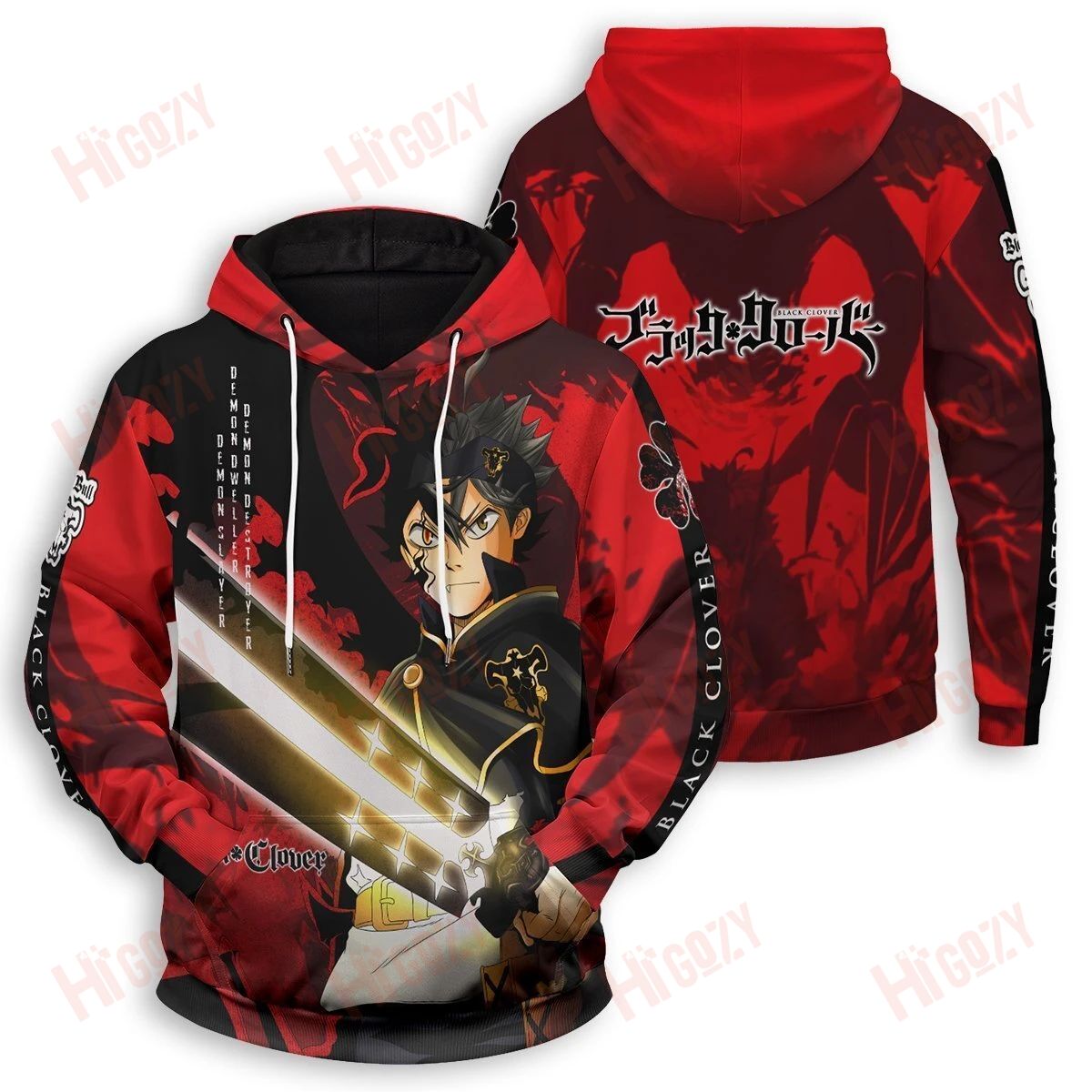 Black Asta Unisex Pullover Hoodie, Black Clover Full Clothing 3D – Tac88