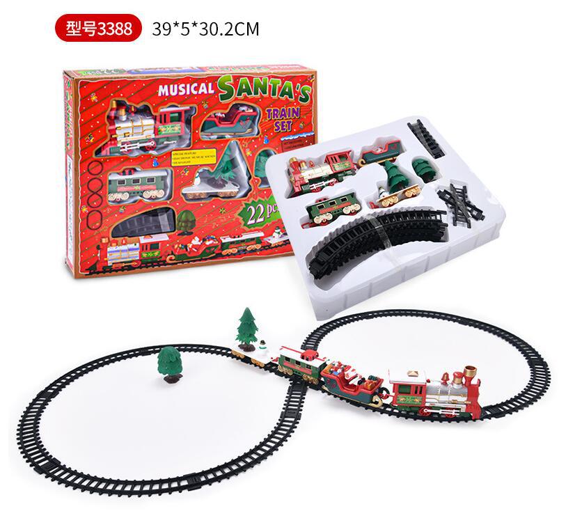 2022 Christmas Electric Rail Car Building Block Track Set Transportation Toy Brick Train Xmas New Years Gift Rail Car alx