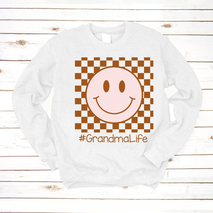 Grandma Life Smiley Face Sweatshirt