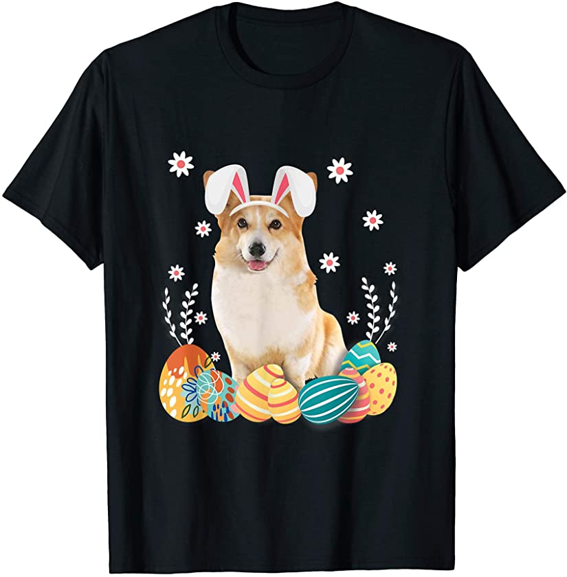 Bunny Pembroke Welsh Corgi Happy Easter Day Lover Egg Hunt T-Shirt